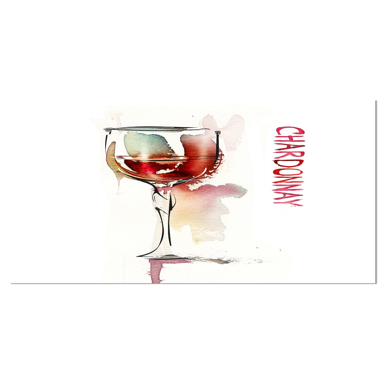 Designart - Red Wine on White Background - Contemporary Canvas Art Print
